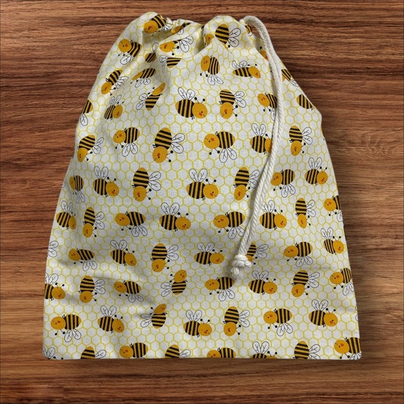 Bumblebee Cotton Linen Sourdough Bread Bag, Organic Linen Bread Keeper, Gift Bag - Picture 3 of 5